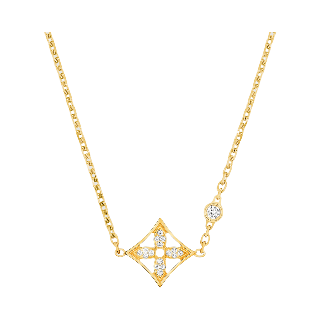 Q93870 (W) Louis Vuitton Idylle Blossom Pendant Yellow Gold Diamond