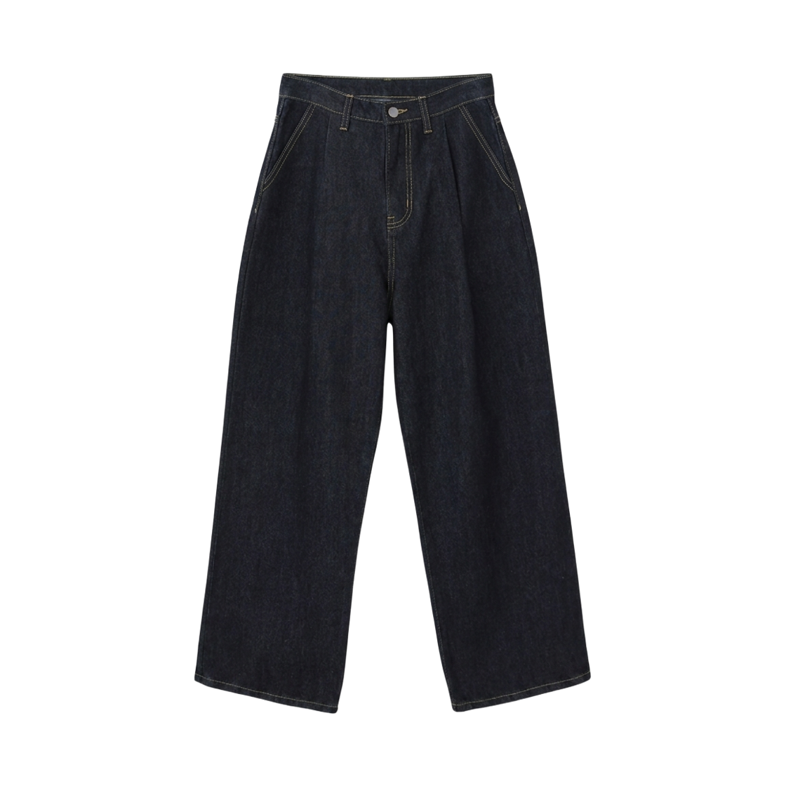 GC3948 GCLIP Pin-Tuck Balloon Fit Wide Denim Pants Dark Blue