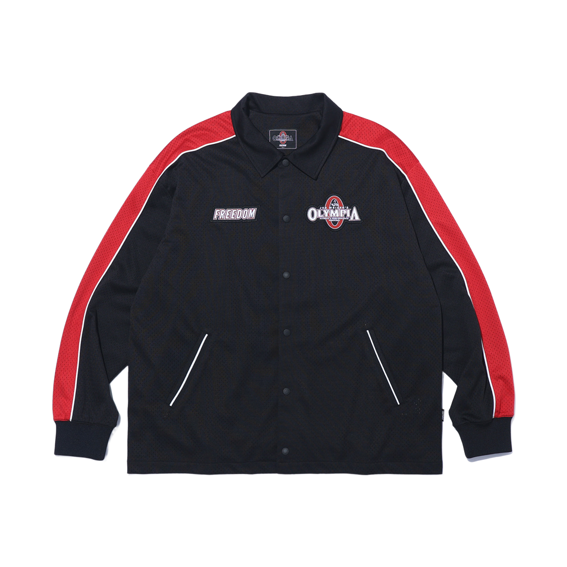 프리덤 올림피아 레터링 올 메쉬 코치자켓 블랙(FREEDOM Olympia Lettering All Mesh Coach Jacket Black)