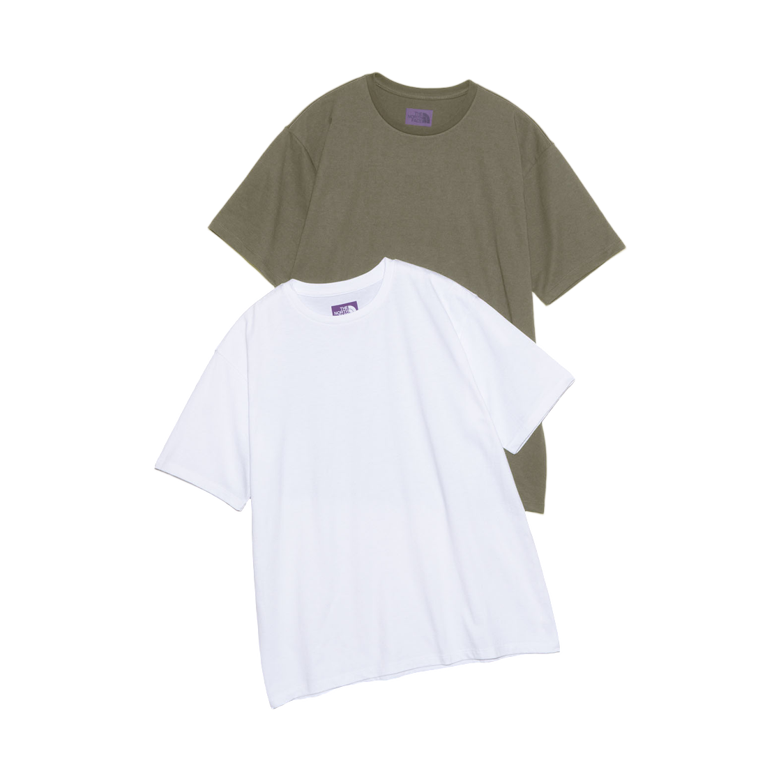 노스페이스 퍼플라벨 팩 필드 티셔츠 화이트 올리브 (2개 세트)(The North Face Purple Label Pack Field T-Shirt White Olive (Set of 2))