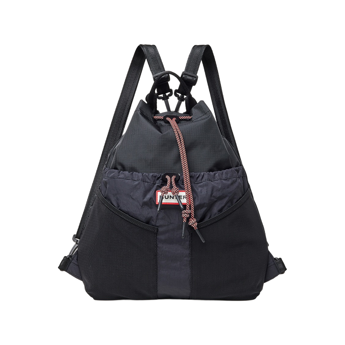 헌터 트래블 멀티펑션 패커블 백팩 블랙 레드 박스 로고(Hunter Travel Multifunction Packable Backpack Black Red Box Logo)