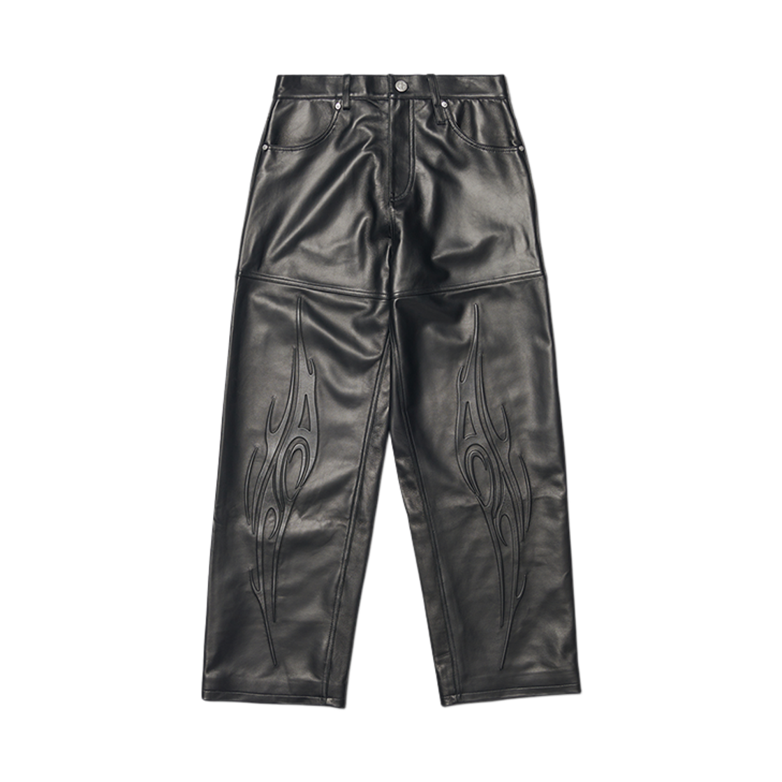NMWF52PT04BLK NOMANUAL Embossed Leather Pants Black