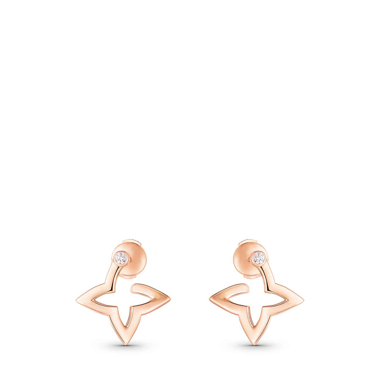 Q06968 (W) Louis Vuitton Ombre Blossom Mini Hoop Pink Gold Diamond