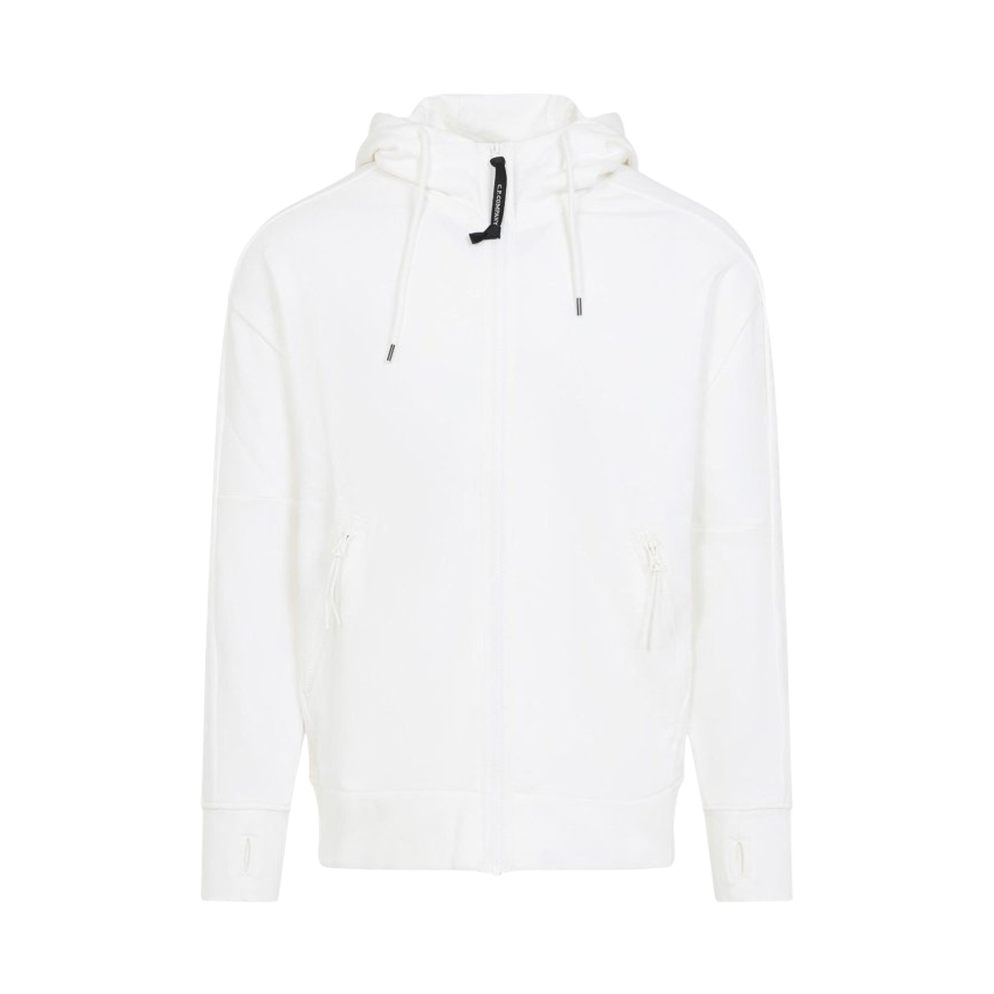 RCCMSS715A005086W103 C.P. Company Diagonal Raised Fleece Goggle Sweatshirt Gauze White - 25FW