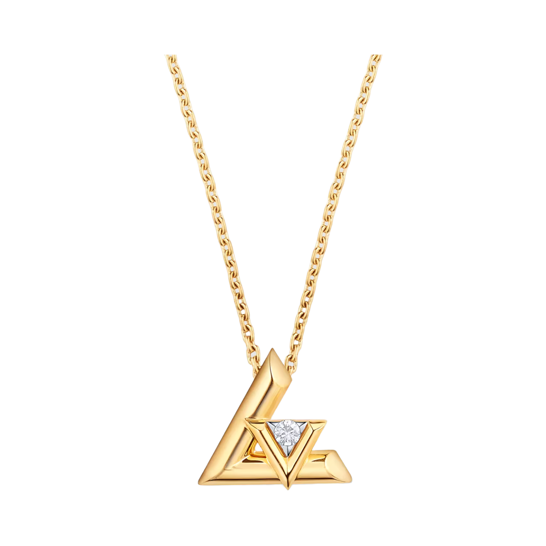 Q93808 (W) Louis Vuitton LV Volt Large Pendant Yellow Gold Diamond