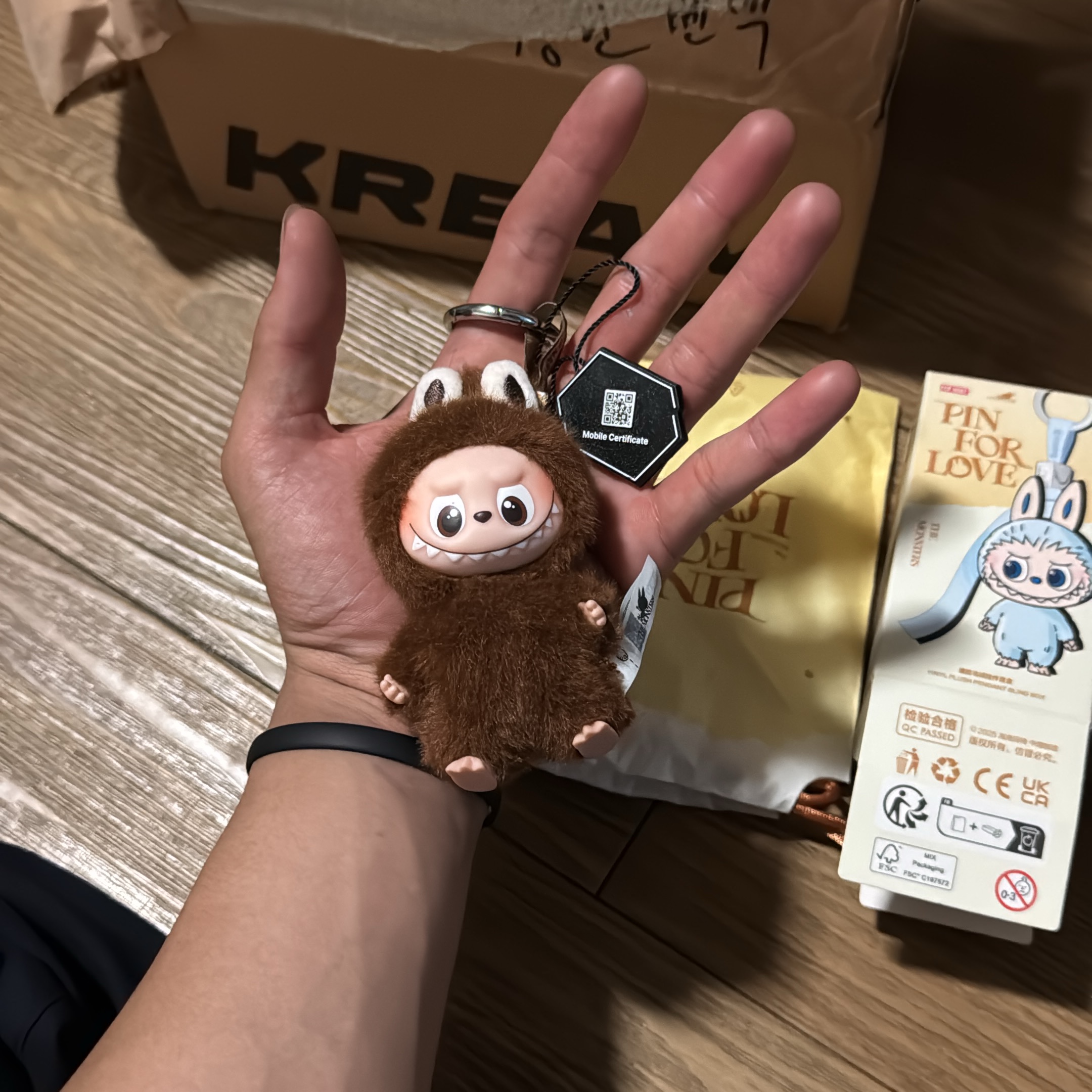 Pop Mart Labubu The Monsters Pin For Love Series Vinyl Plush Pendant (A-M) L (Opened Case) 착용 스타일