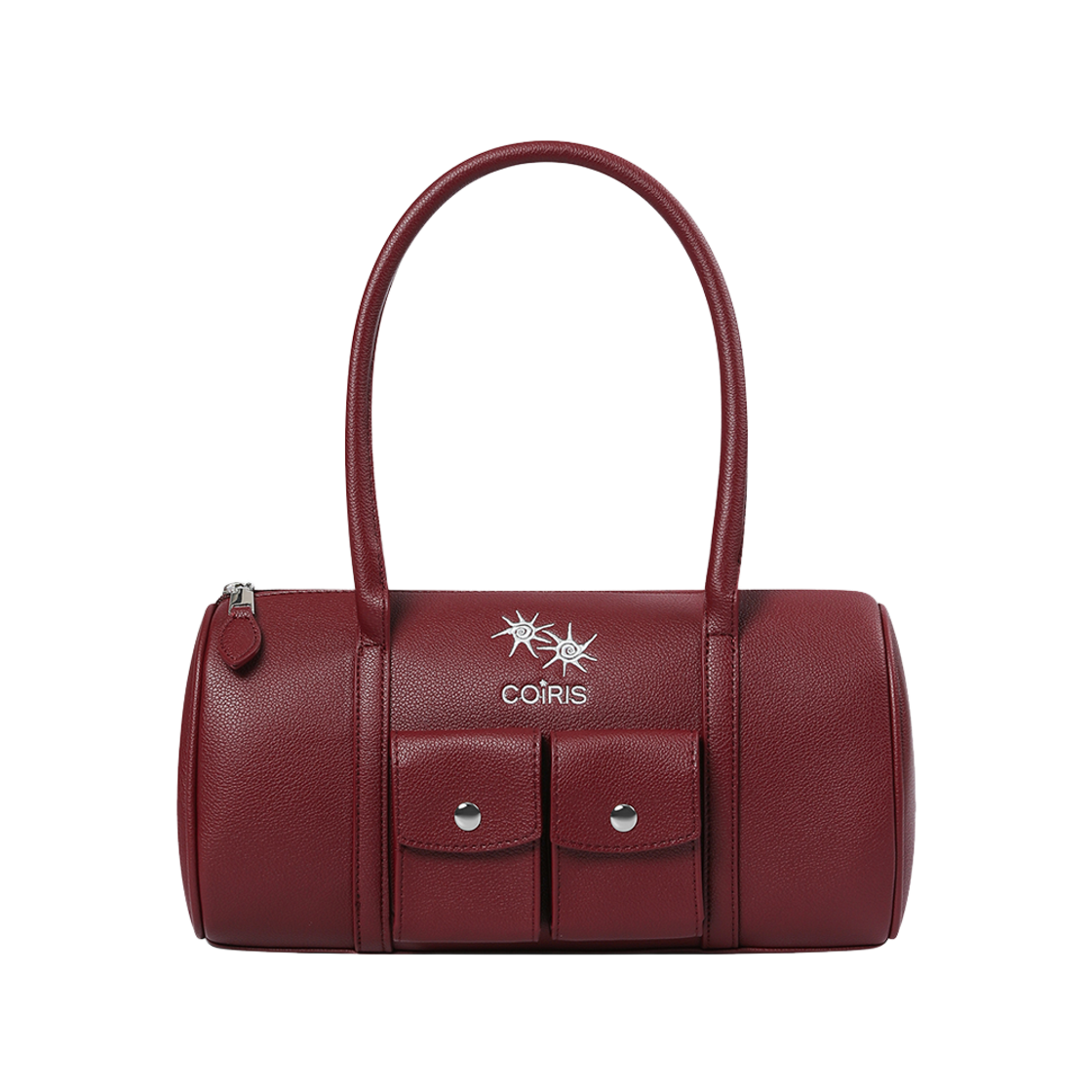 C-P00000JD Coiris Torq Pocket Leather Duffle Shoulder Bag Burgundy