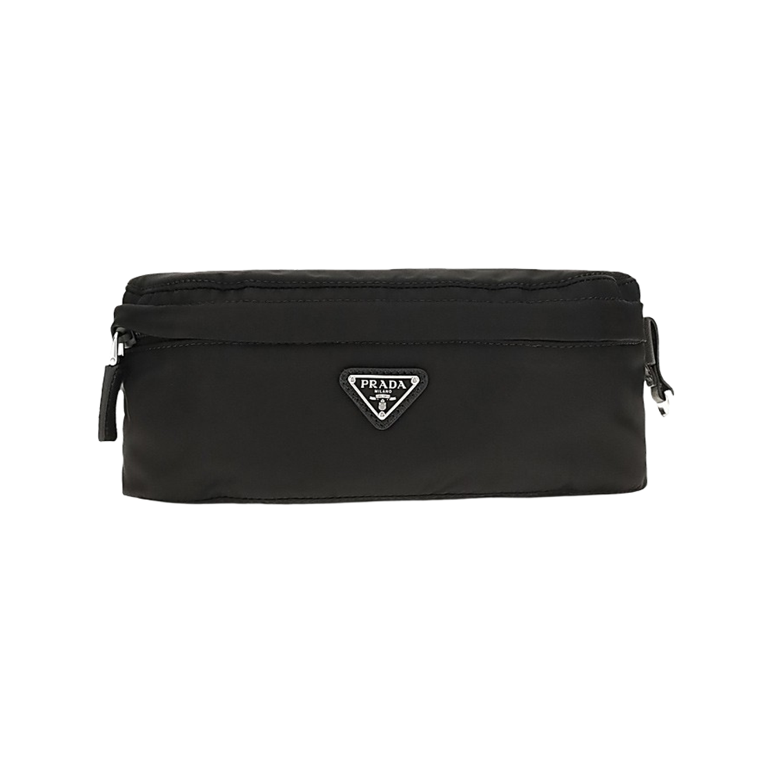 2VL043-2DMG-F0002 Prada Triangle Re-Nylon Plaque Belt Bag Black