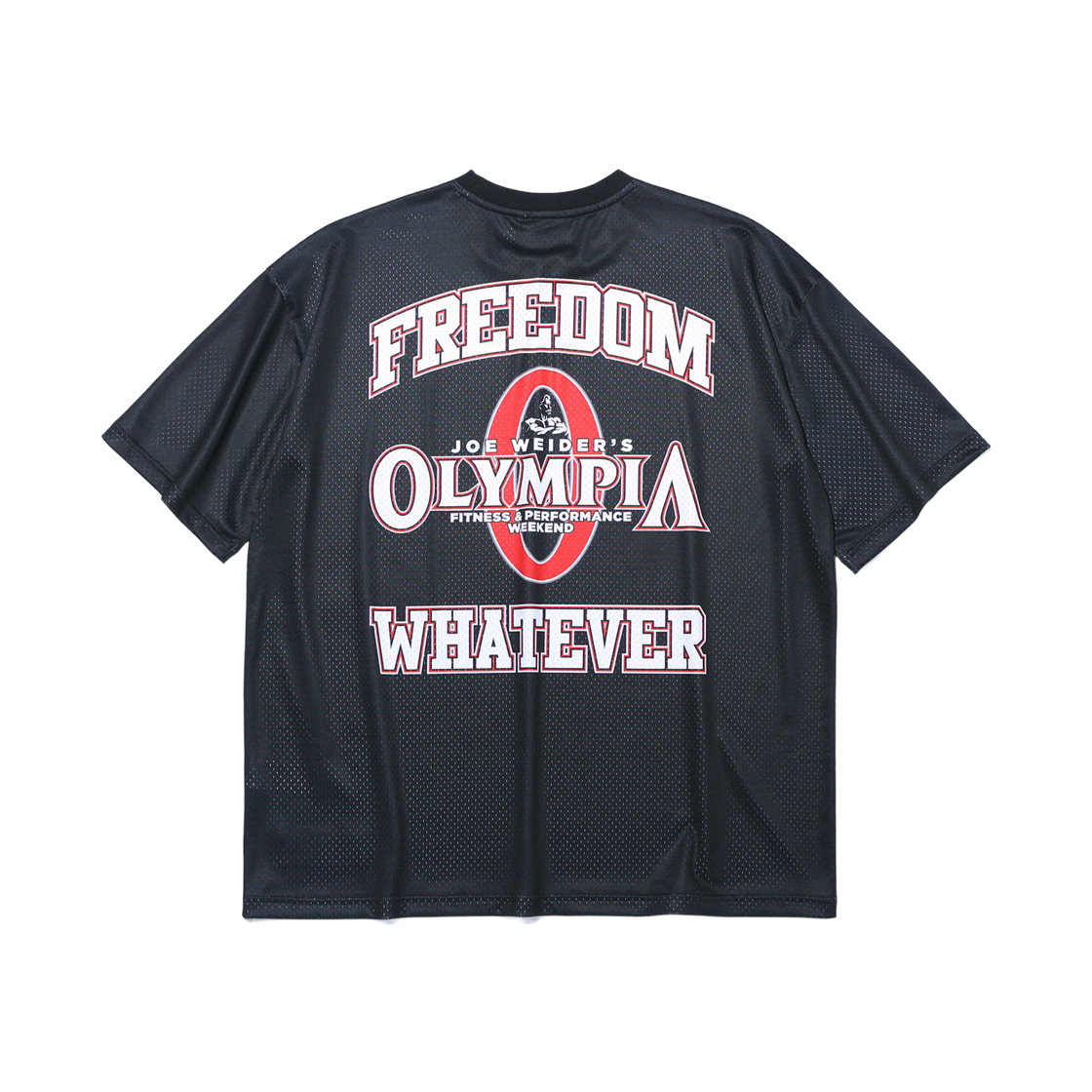 프리덤 올림피아 스몰 로고 올 메쉬 반팔 티셔츠 블랙(FREEDOM Olympia Small Logo All Mesh Short Sleeve T-Shirt Black) - 1