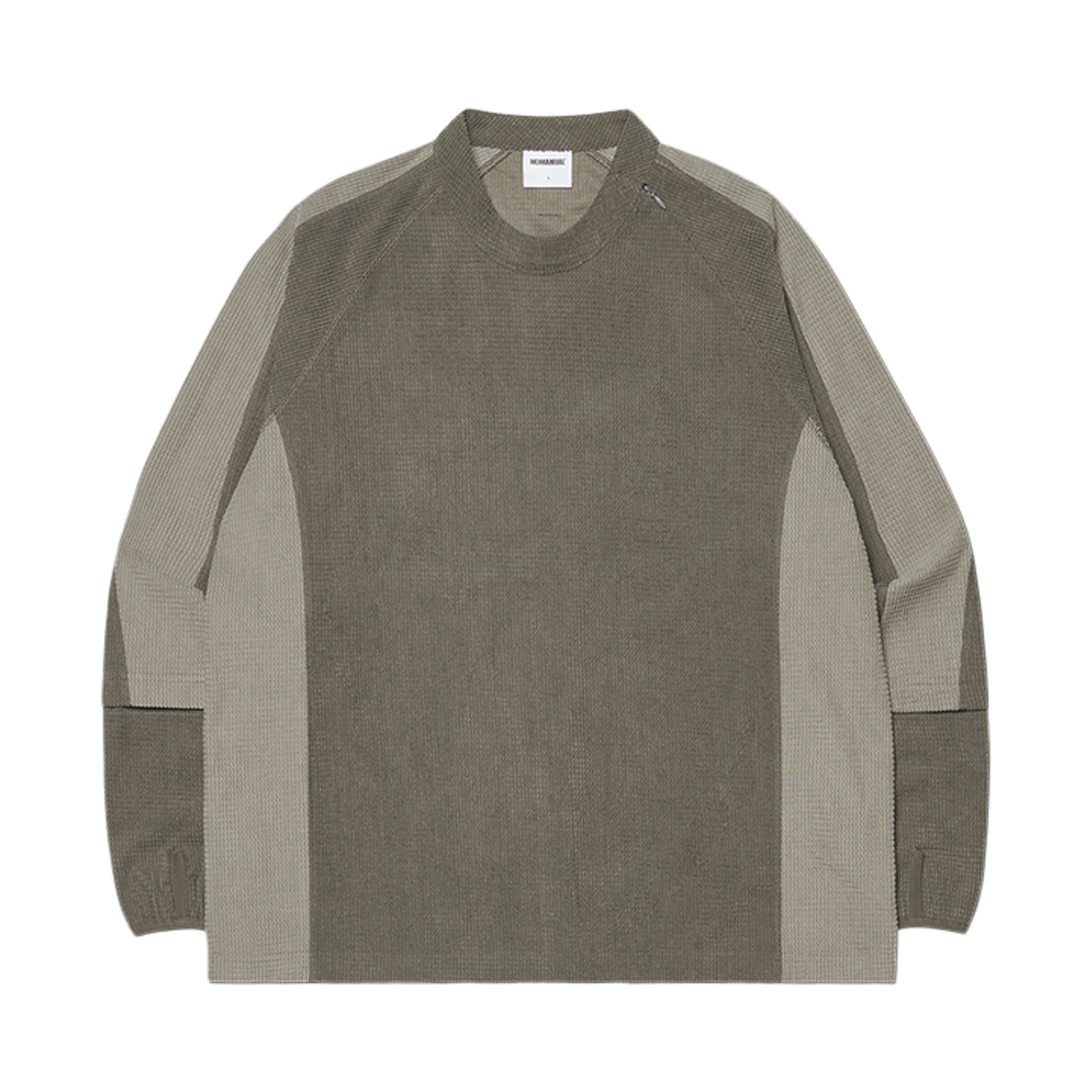 NMWF52LS03CHA NOMANUAL Heavy Waffle Long Sleeve Tee Charcoal