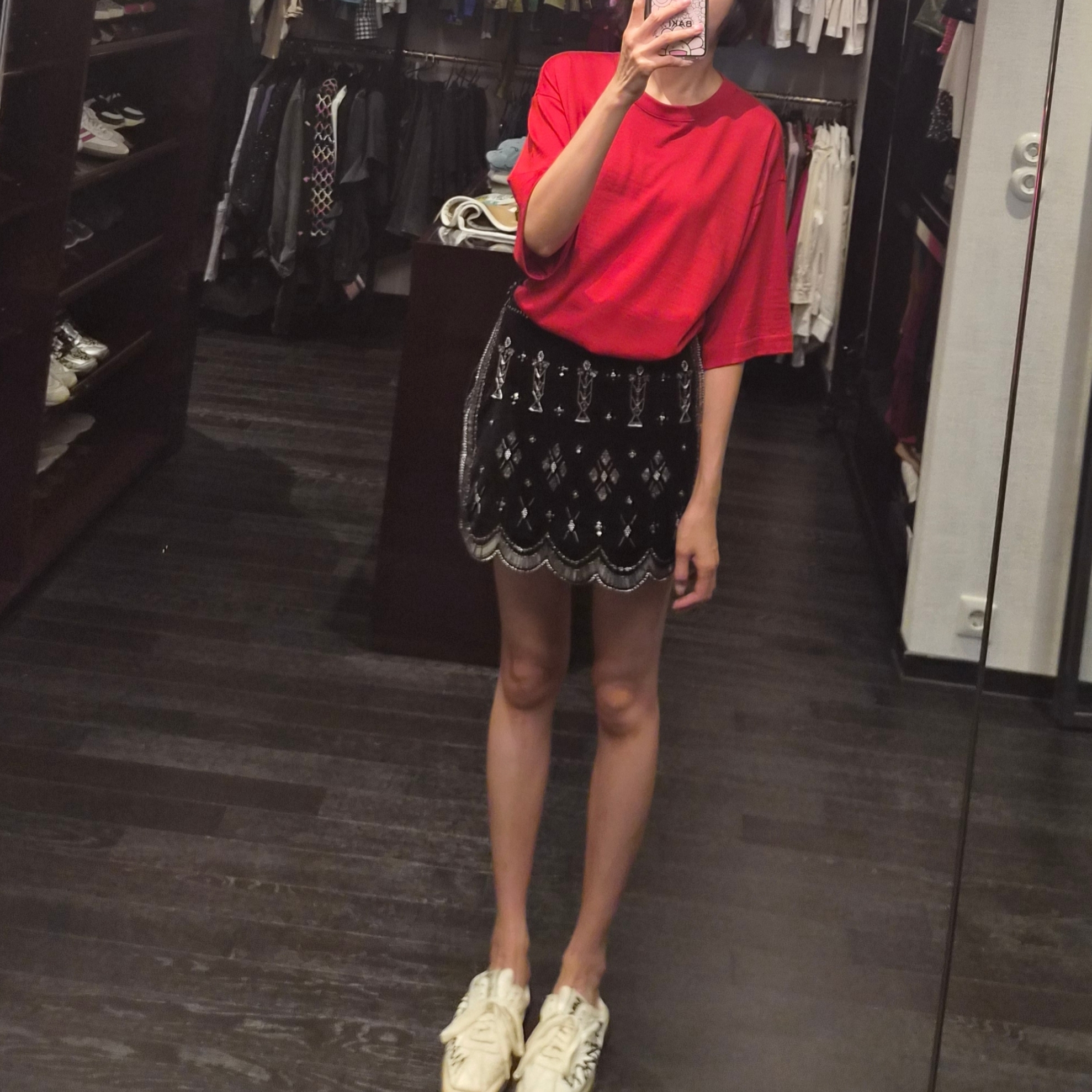 AKRYL Wool Smooth Tee Red - 26FW 착용 스타일 - 2