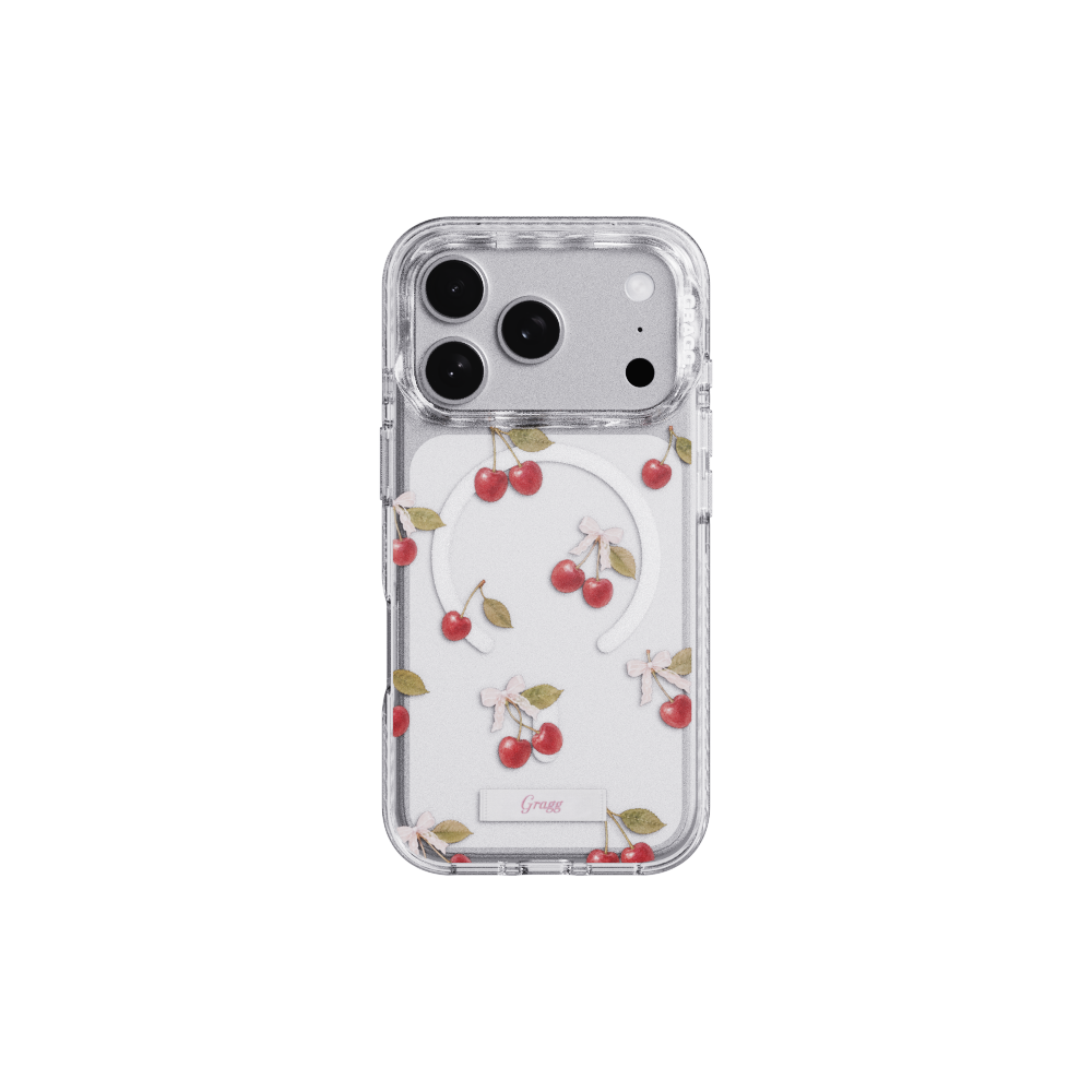 [5%적립/15%쿠폰] 프레임 패턴 케이스 클리어 체리 베일([5%적립/15%쿠폰] MAGSAFE LAYERS FRAME CASE CLEAR - CHERRY VEIL)