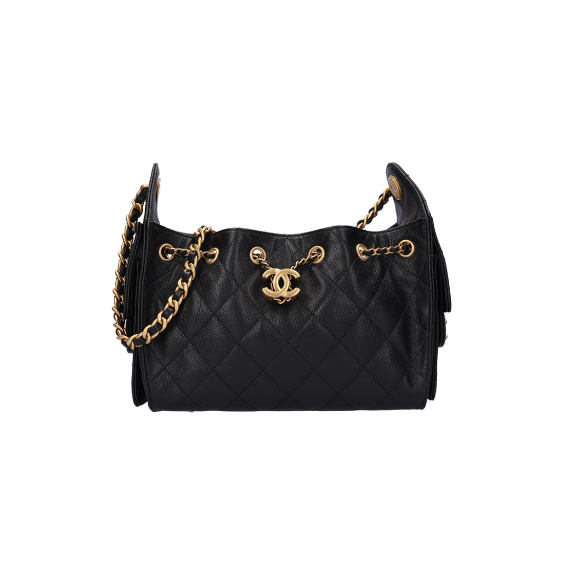 ITH4H93IMFQE Chanel Mini Leather Bag Black Gold Hardware