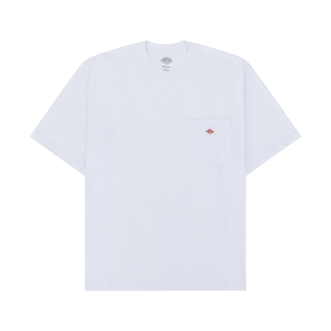 단톤 플레인 숏슬리브 포켓 티셔츠 화이트(Danton Plain Short Sleeve Pocket T-Shirt White)