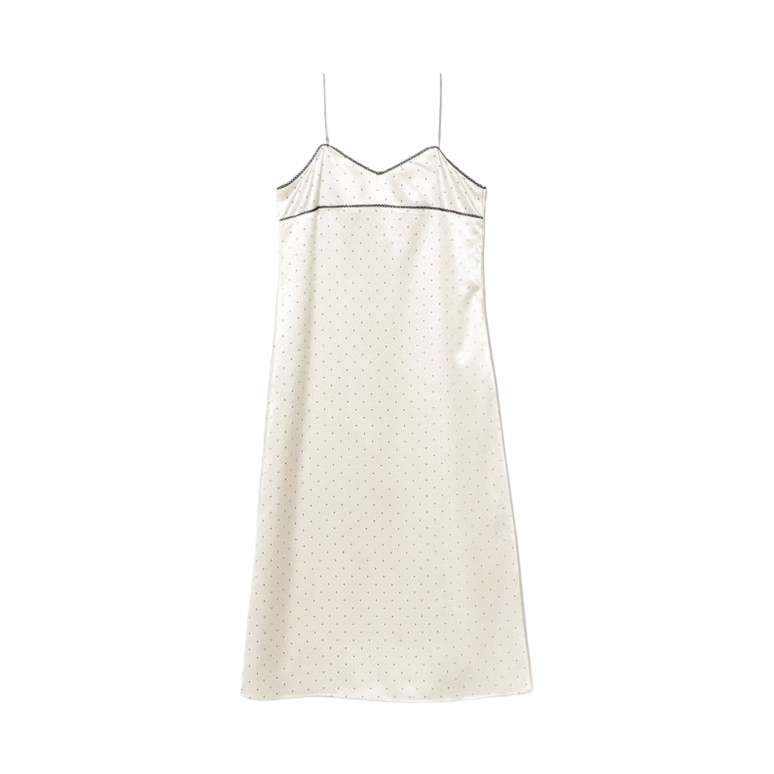 (W) 레이 빔즈 사틴 도트 캐미솔 드레스 오프 화이트((W) Ray Beams Satin Dot Camisole Dress Off White)