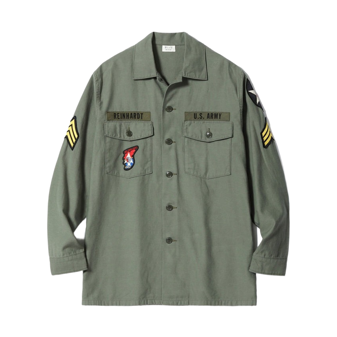 버즈 릭슨 코튼 사틴 유틸리티 롱슬리브 셔츠 올리브 그린(Buzz Rickson's Cotton Sateen Utility Long Sleeve Shirt Olive Green)