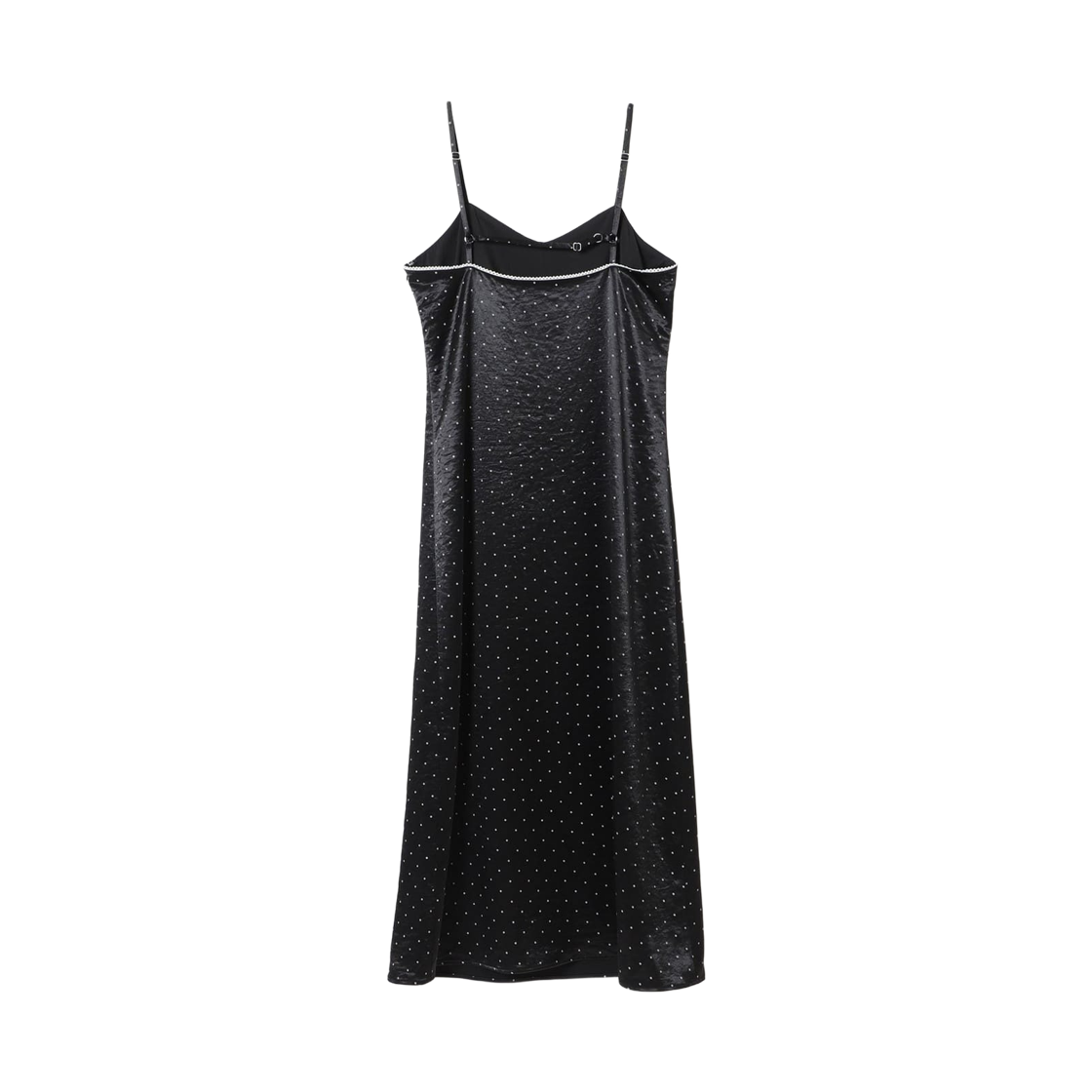 (W) 레이 빔즈 사틴 도트 캐미솔 드레스 블랙((W) Ray Beams Satin Dot Camisole Dress Black) - 2