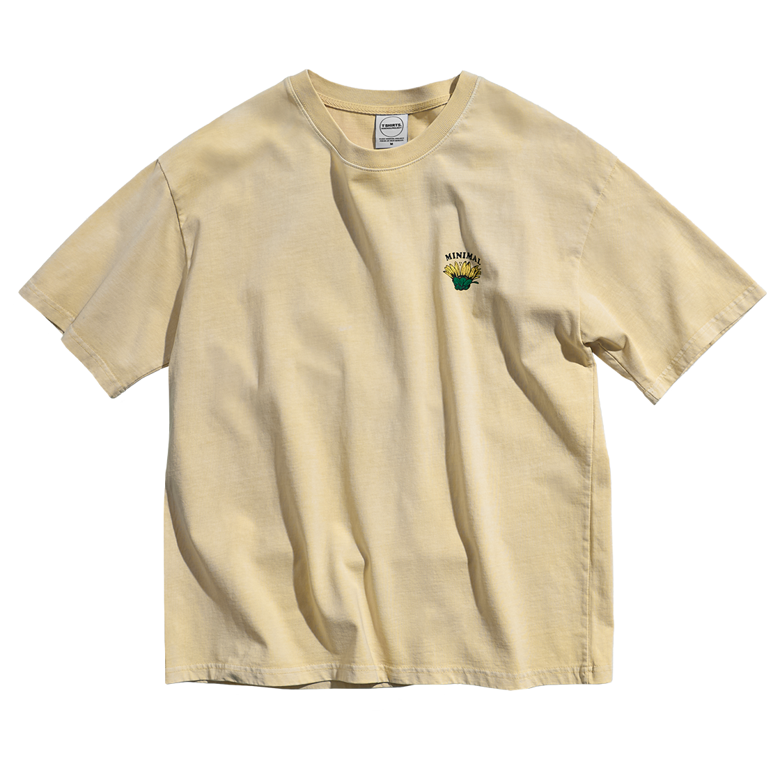 MST184LB MINIMALPROJECT Sunflower Blooming Pigment T-Shirt MST184 Lightbeige