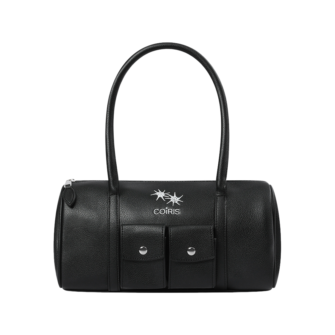 C-P00000JD Coiris Torq Pocket Leather Duffle Shoulder Bag Black