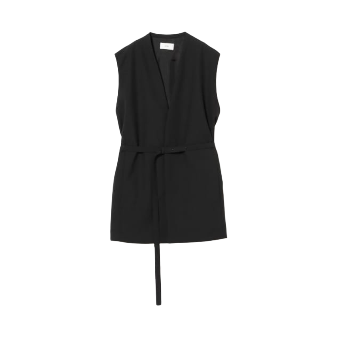 (W) 데미 럭스 빔즈 x 에이톤 울 트로피컬 칼라리스 질레 블랙((W) Demi-Luxe Beams x ATON Wool Tropical Collarless Gilet Black)