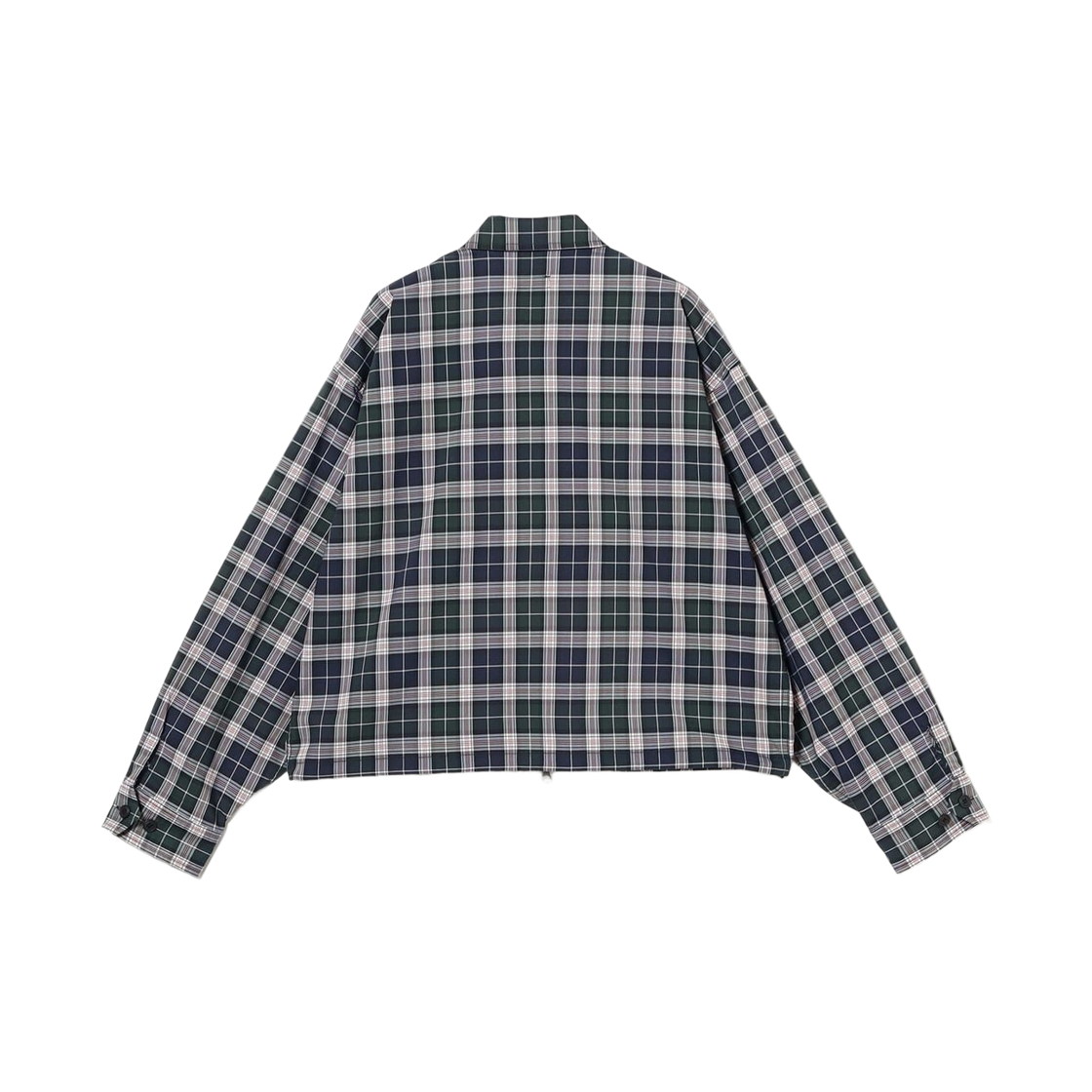빔즈 숏 체크 집 블루종 네이비(Beams Short Check Zip Blouson Navy) - 2