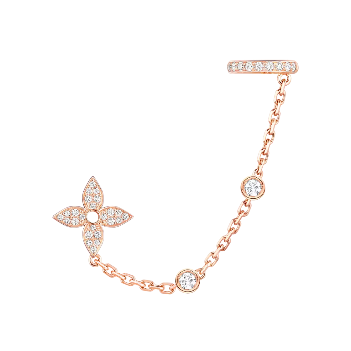 Q96836 (W) Louis Vuitton Idylle Blossom Mono Chain Earring Per Unit 18K Pink Gold Diamond