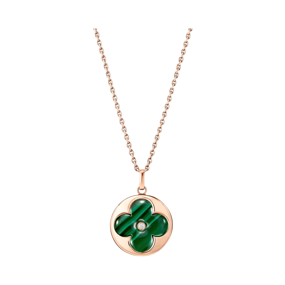 Q93657 (W) Louis Vuitton Color Blossom XL Medallion Pink Gold Malachite Diamond