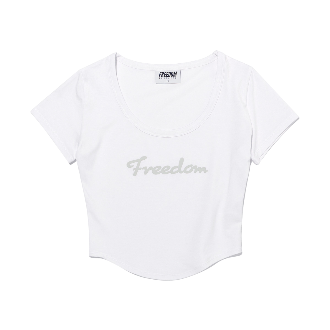 FD26MWTS0460WH FREEDOM Modal U-neck Crop Short Sleeve White