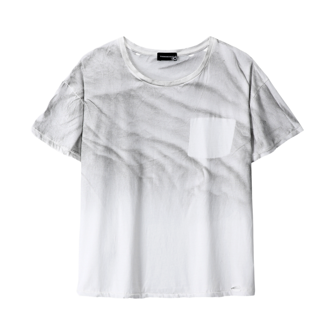 톤얼타이드 페이크 포켓 티셔츠 화이트(tornortied Fake Pocket T-Shirt White)
