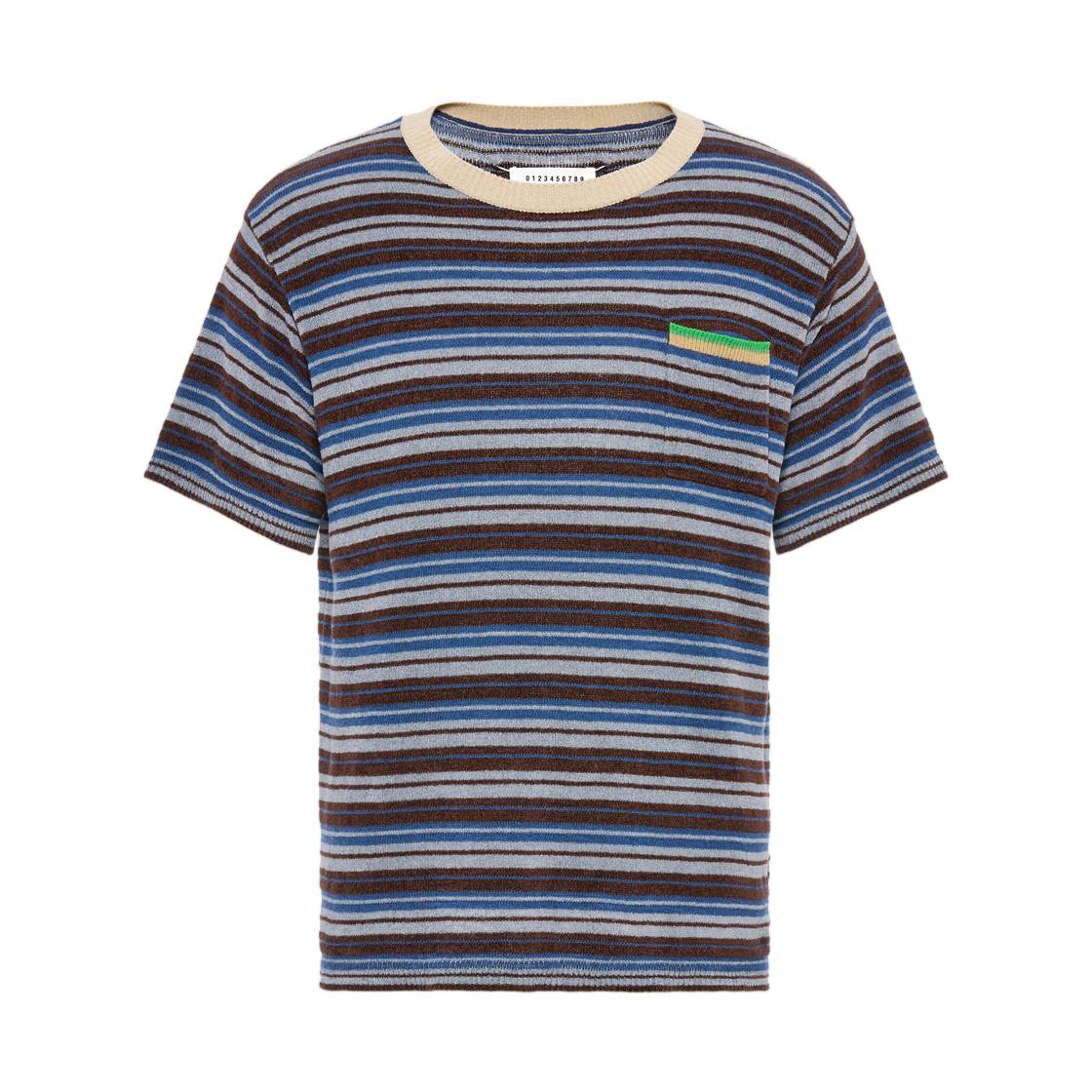 S50HL0073M13325001F Maison Margiela Striped Wool Crewneck Sweater Mist
