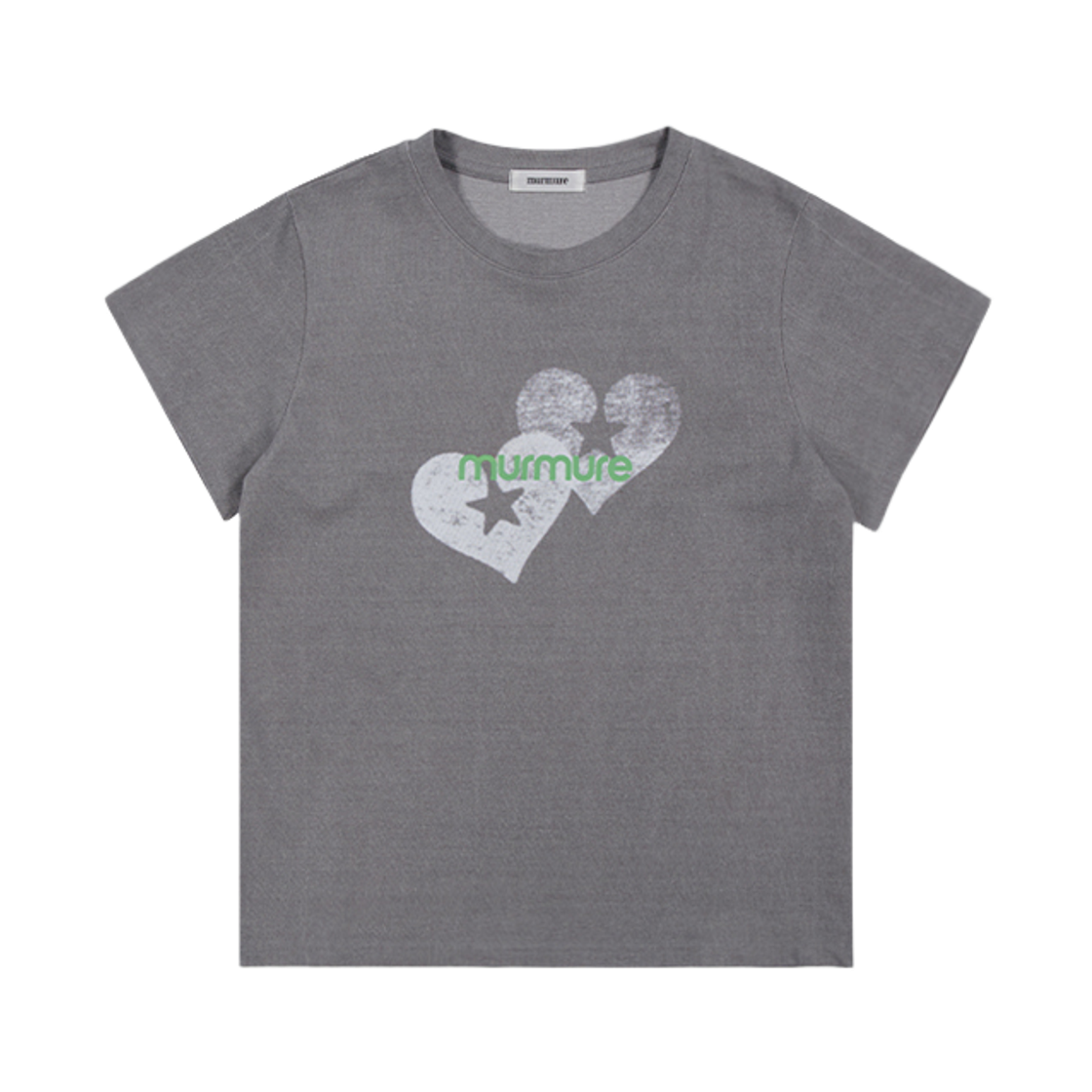 뮈르뮈르 뮈르 하트 프린트 티 그레이(MURMURE Murmure Heart Print T-shirt Gray)