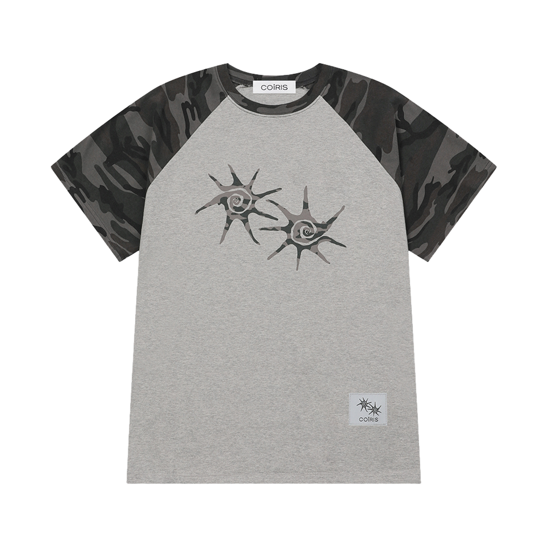 C-P00000JO Coiris Faeon Raglan Camo Half T Unisex Camo-Gray