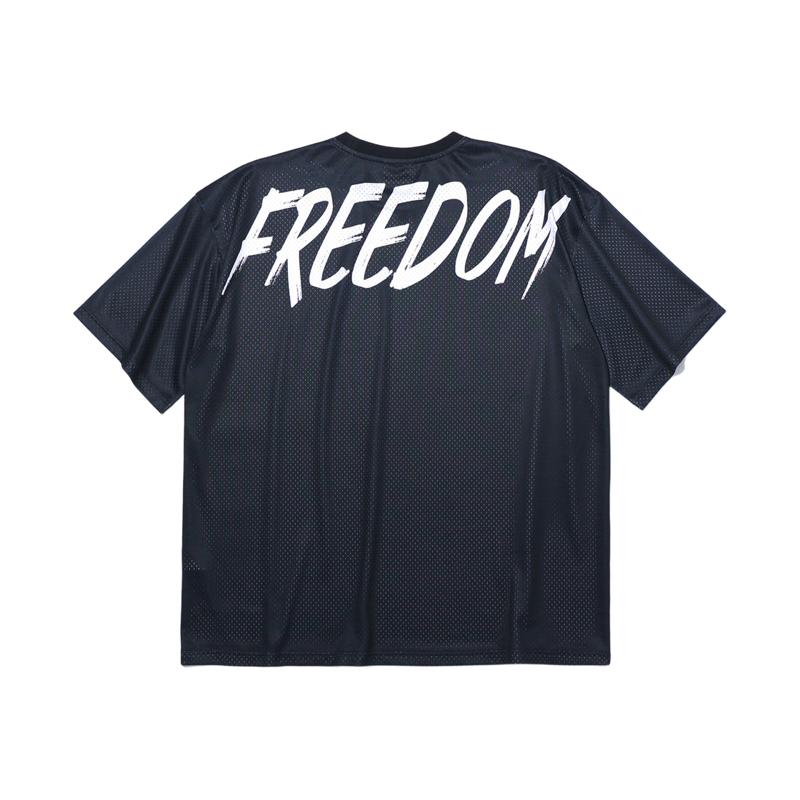 FD26MMTS0110BK FREEDOM Mesh Overfit Back Printing T-Shirts Black