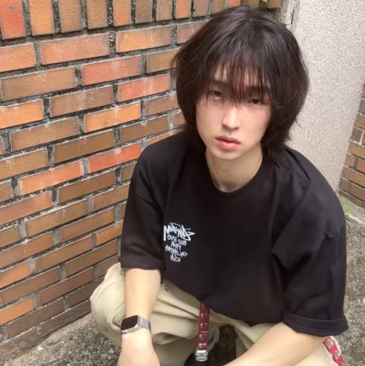 Stussy Big Love T-Shirt Black 착용 스타일 - 3