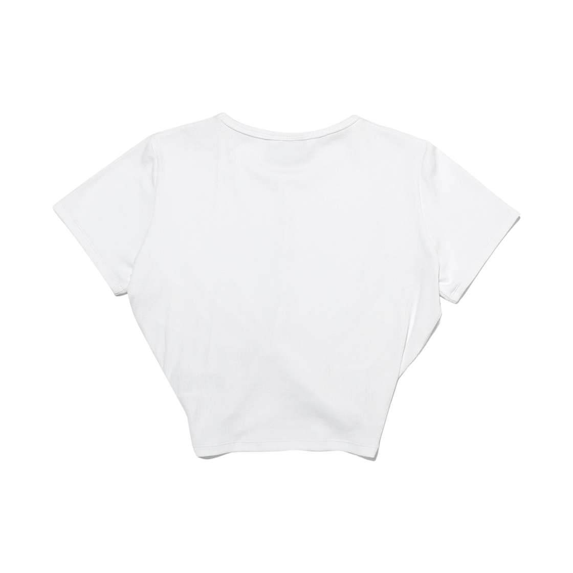 프리덤 골지 트위스트 크롭 숏 슬리브 화이트(FREEDOM Ribbed Twist Crop Short Sleeve White) - 2