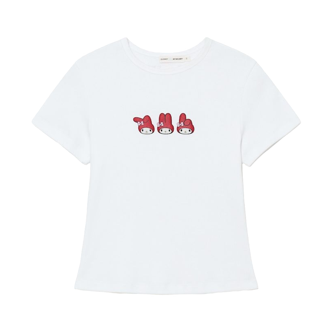 (W) 글로니 x 마이 멜로디 베이비 티셔츠 화이트((W) Glowny x My Melody Baby T-Shirt White) - 1