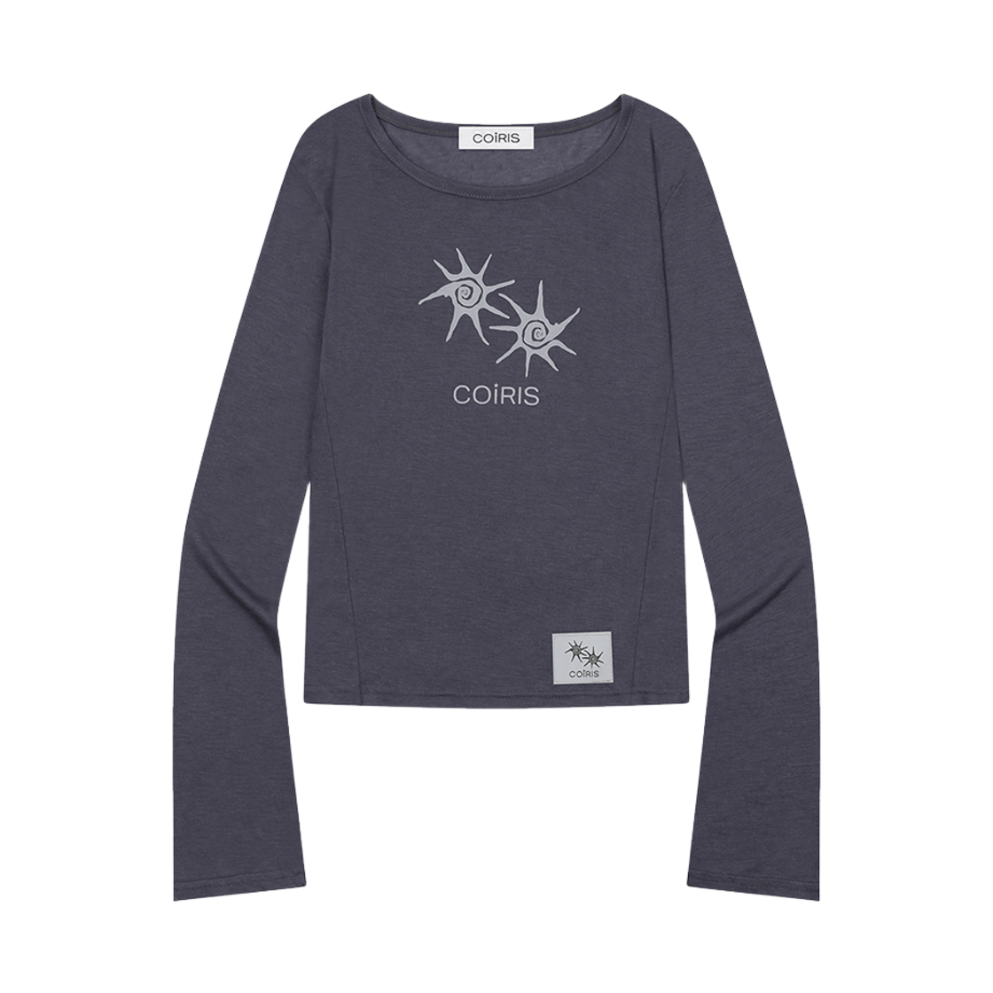 C-P00000JK Coiris Lyra See Through Slim Long Sleeve T Charcoal