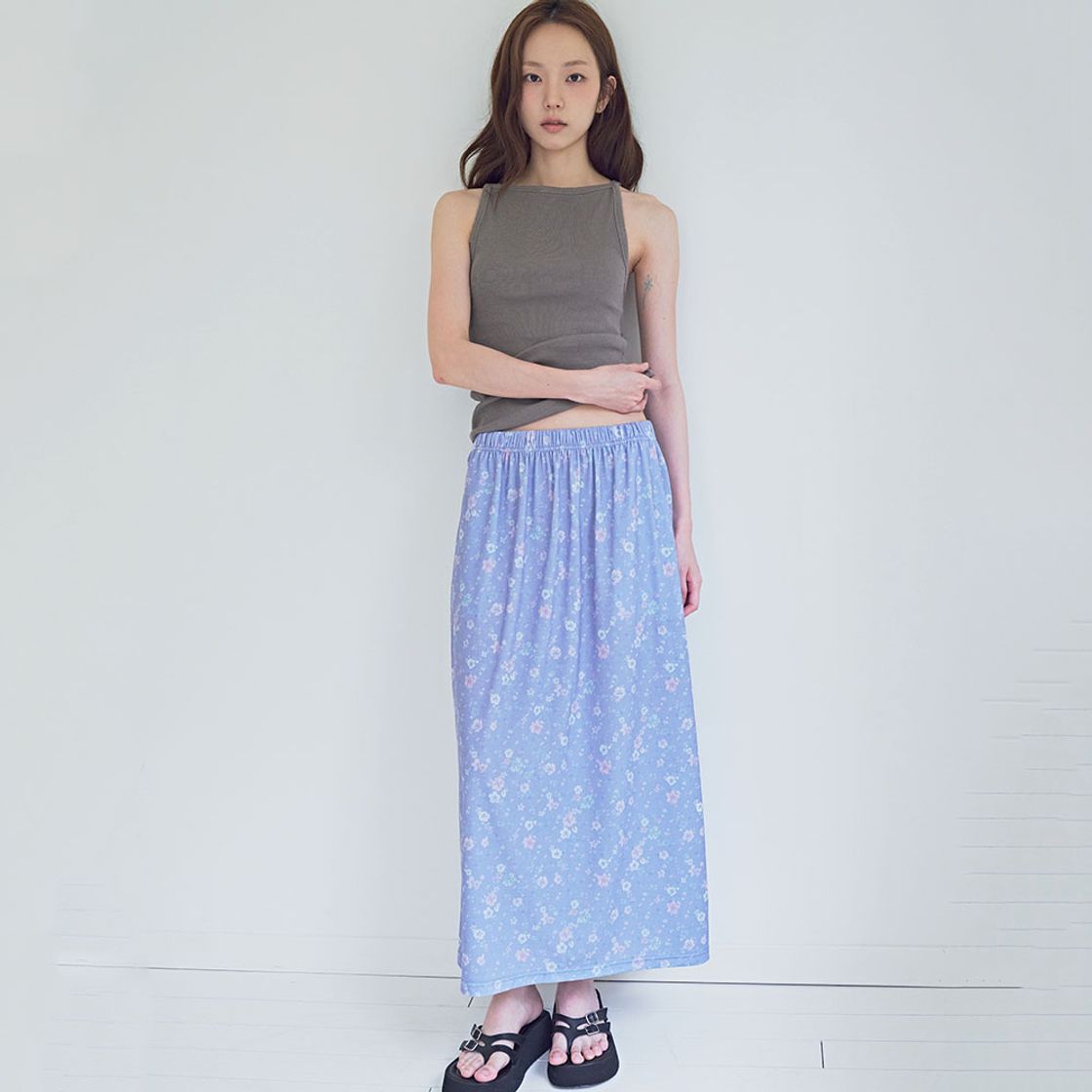 뮤즈무드 알로하 플라워 롱 스커트(Musemood Aloha Flower Long Skirt) - 2