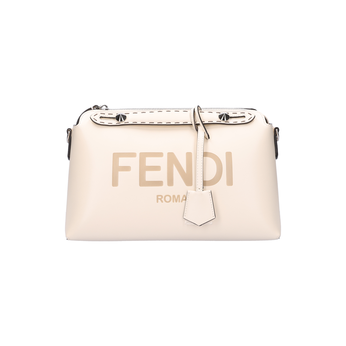 ITC53OONS32L Fendi By The Way Boston Bag in Bianco Ice Leather