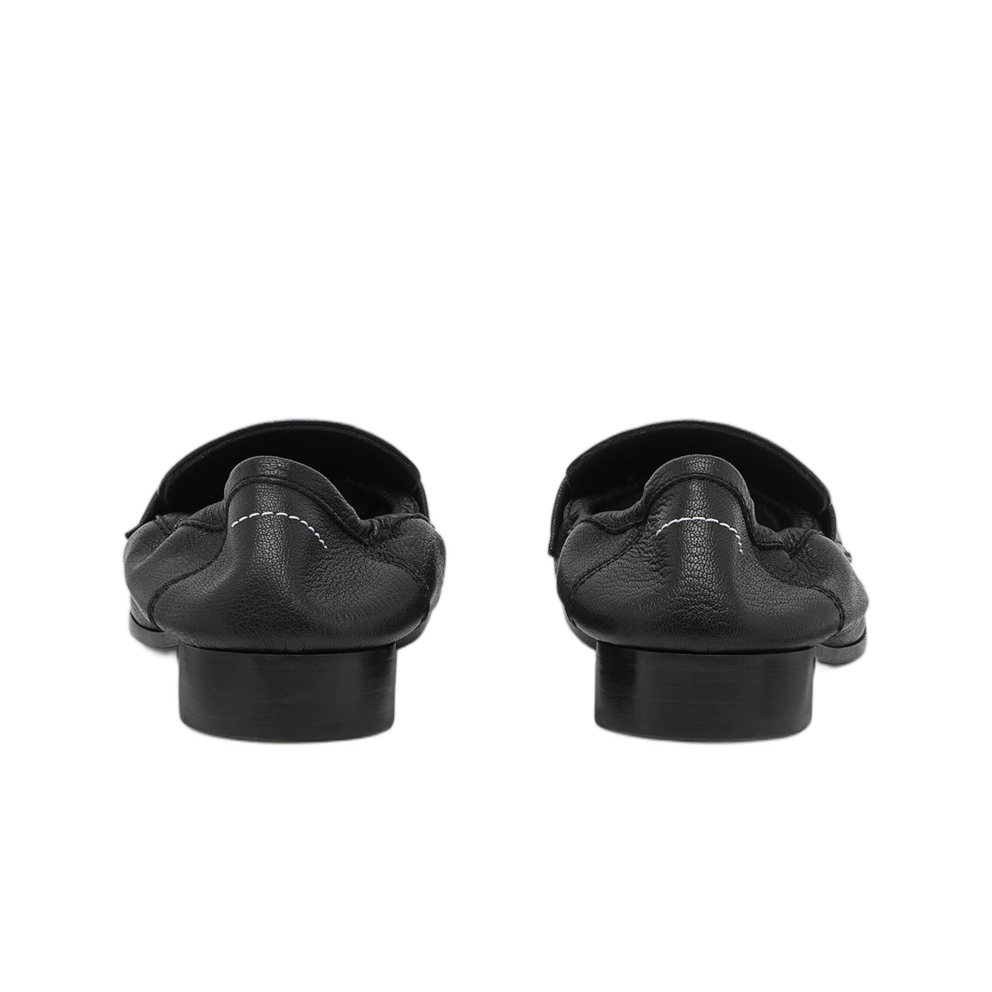 (W) MM6 메종 마르지엘라 레더 스윙 토 로퍼 블랙((W) MM6 Maison Margiela Leather Swing Toe Loafers Black) - 3