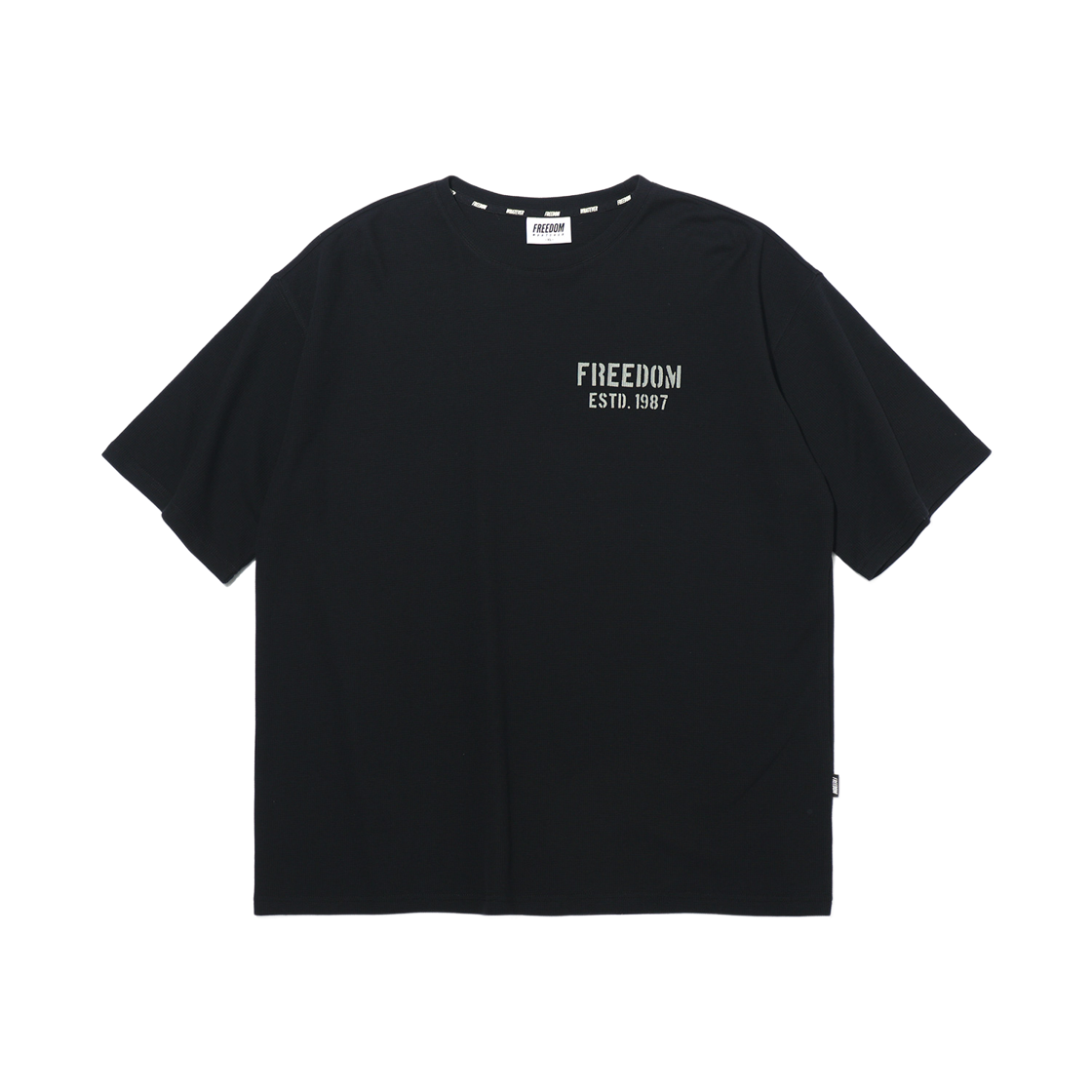 FD26MMTS0250BK FREEDOM 1987 Waffle Oversized T-shirt Black