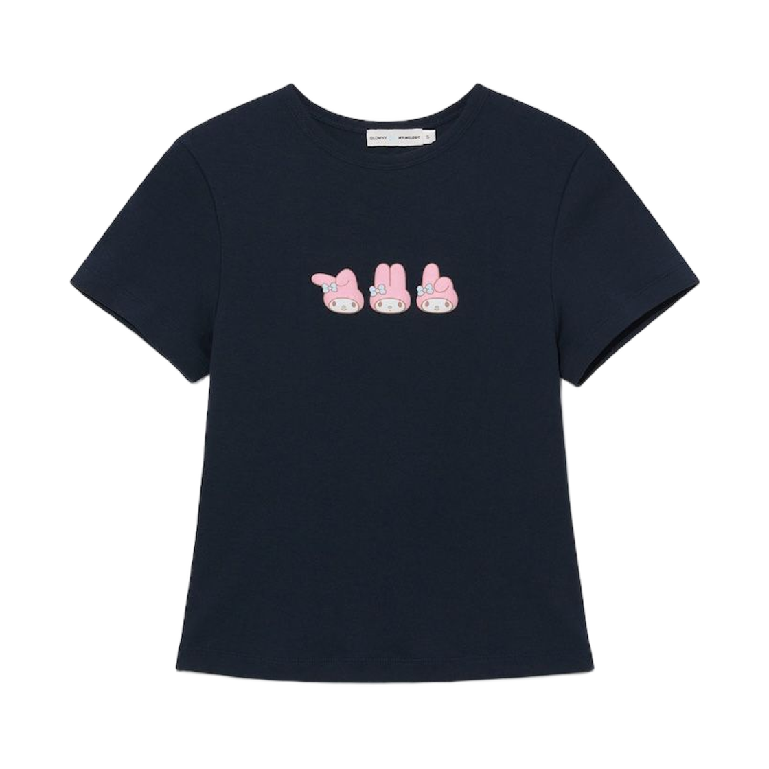 (W) 글로니 x 마이 멜로디 베이비 티셔츠 네이비((W) Glowny x My Melody Baby T-Shirt Navy)