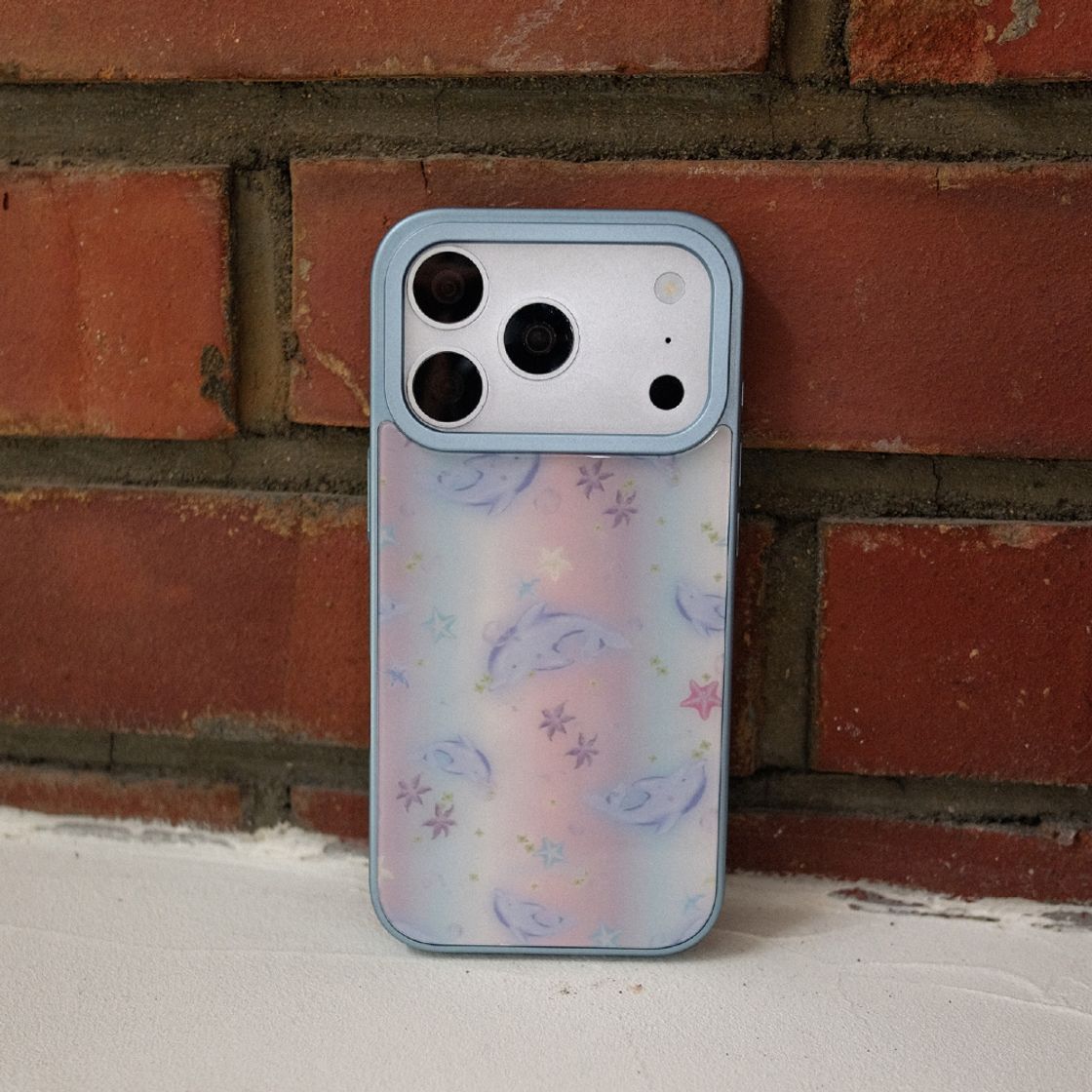 뮤즈무드 돌핀 글로우 블루 범퍼 휴대폰 케이스(Musemood Dolphin Glow Blue Bumper Phone Case) - 5