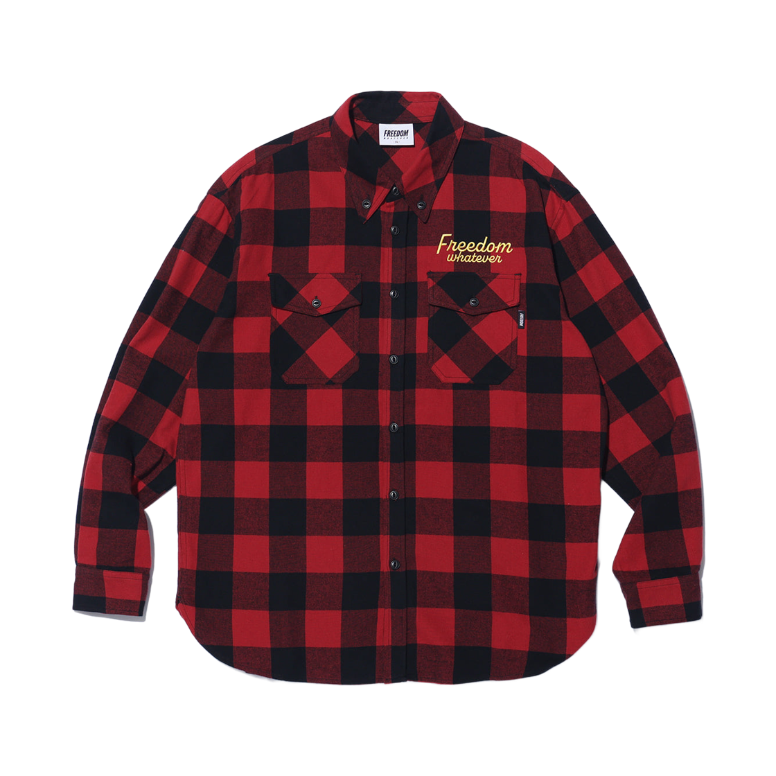 FD25WMSH0180RD FREEDOM Buffalo Check Lettering Shirts Red