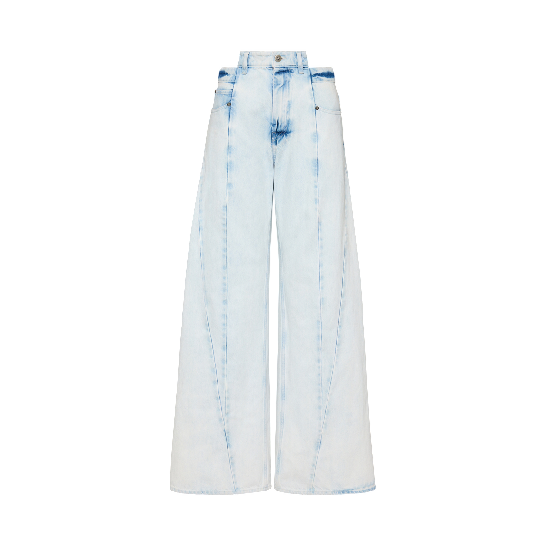 S51LA0189M30045961 (W) Maison Margiela Bleached Spliced Jeans Light Indigo