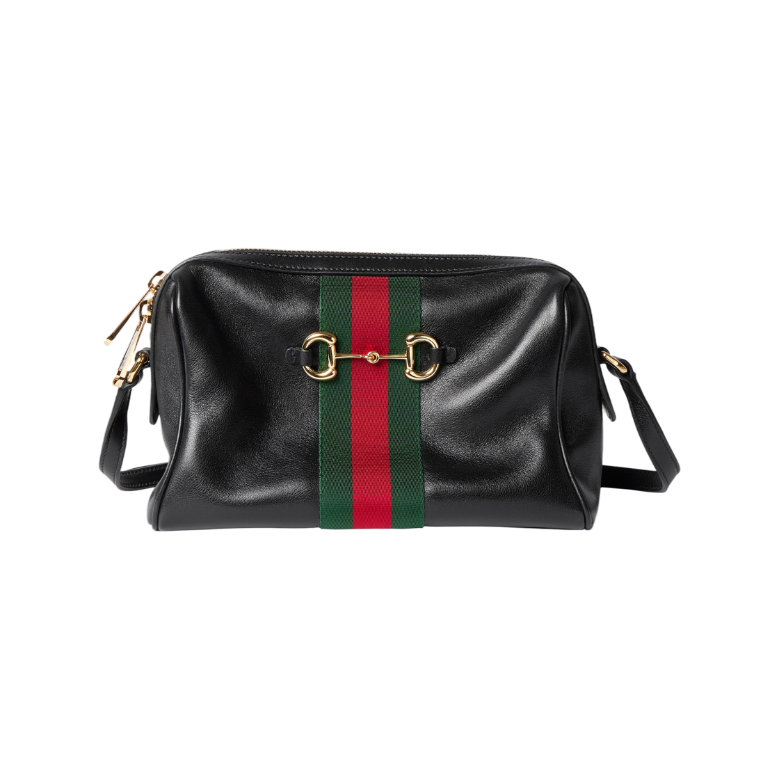A008PZ-AAGIQ-1053 Gucci Horsebit Web Small Camera Bag Black