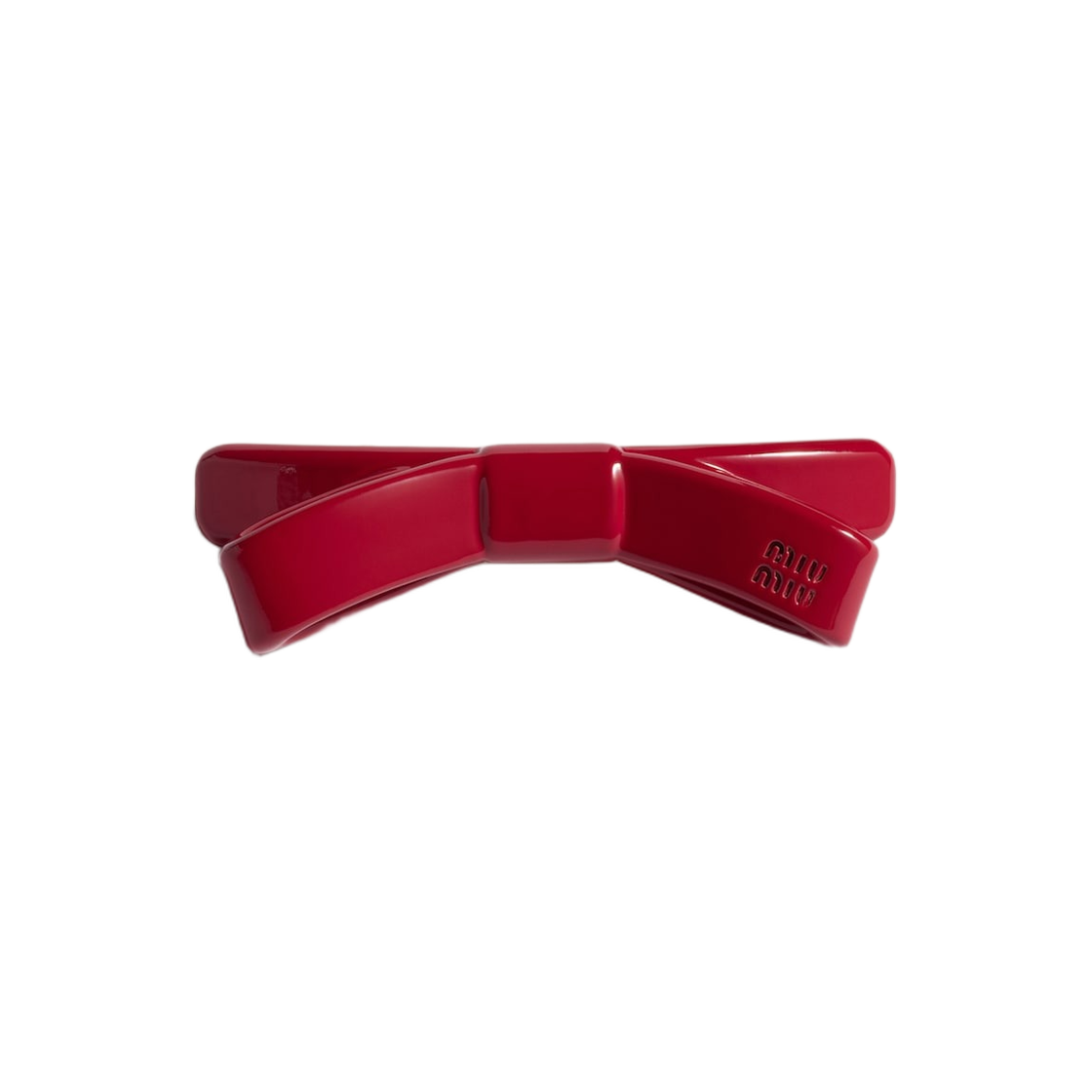 5IF358-2G88-F0011 (W) Miu Miu Enameled Metal Hair Clip Red