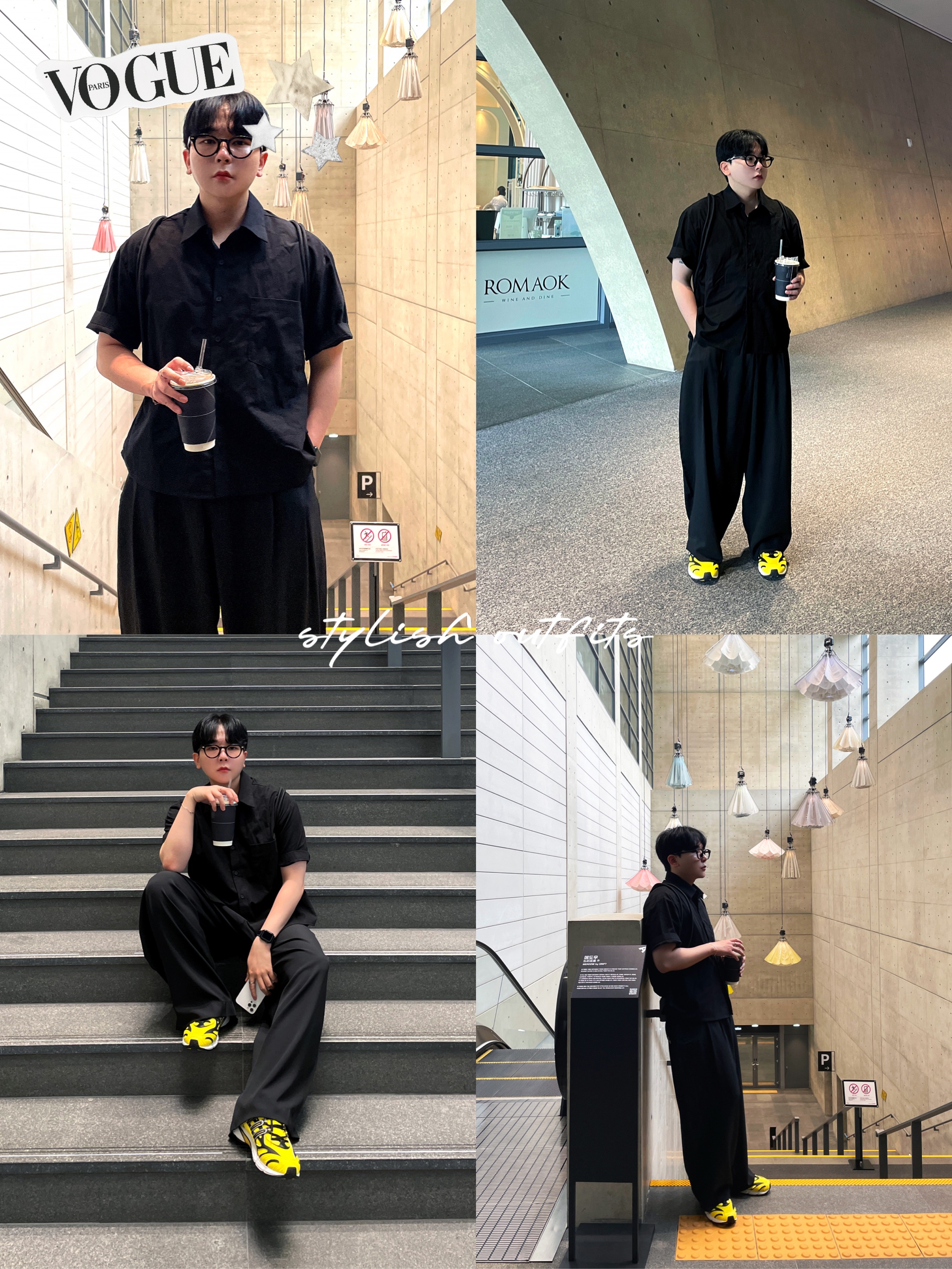 Adidas Temper Run 2.0 Yellow Core Black 착용 스타일 - 3