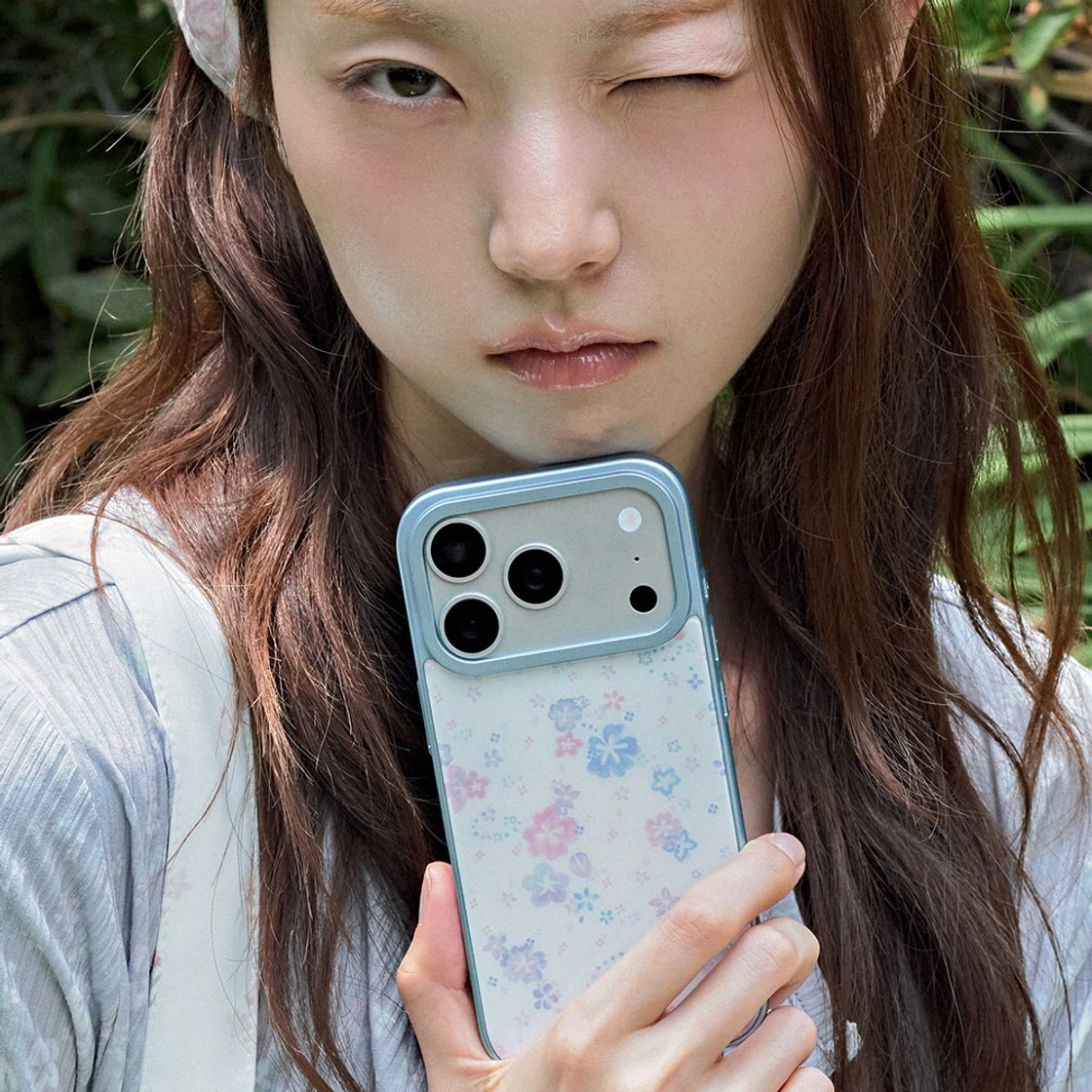 뮤즈무드 알로하 플라워 블루 범퍼 휴대폰 케이스(Musemood Aloha Flower Blue Bumper Phone Case) - 6
