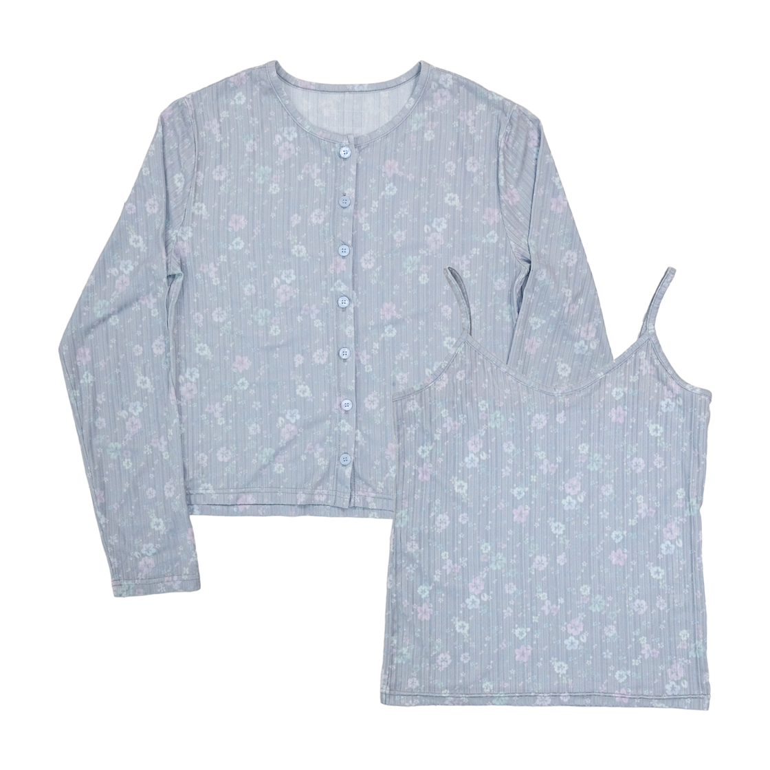 뮤즈무드 알로하 플라워 가디건 나시 세트(Musemood Aloha Flower Cardigan & Cami Set)